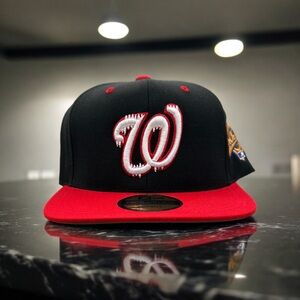 COPY - NEW Washington Nationals Yupoong Black/Red Capn On Melrose Snapback 22 C…